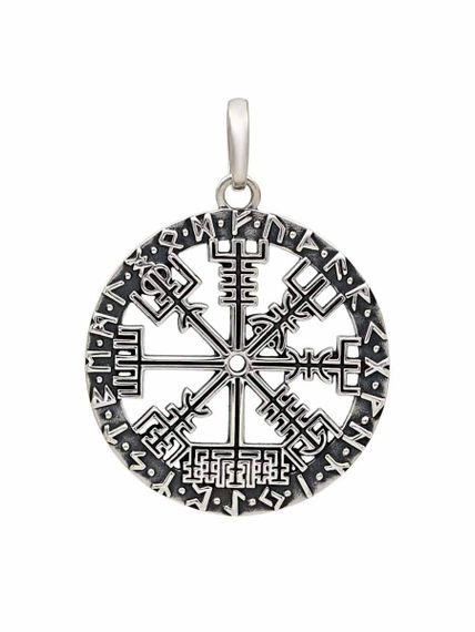 Подвеска «Вегвизир» из серебра, вид сзади