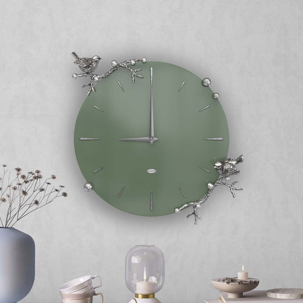 Часы настенные Терра Колор Зеленый нефрит Сильвер