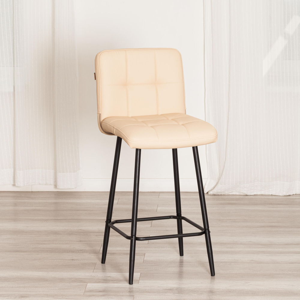 Полубарный стул  Medeo/Медео экокожа , бежевый, 42х56х102 см