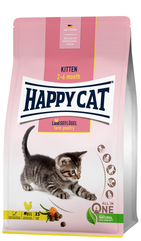 Сухой корм Happy Cat Young Kitten для котят Домашняя Птица 1,3 кг