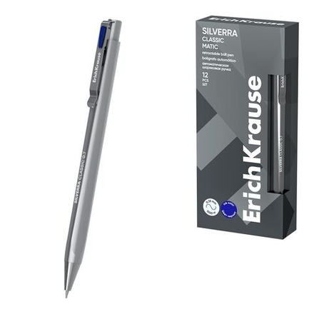 Ручка шариковая автоматическая ErichKrause Silverra Matic Classic 0.7, Super Glide Technology, цвет