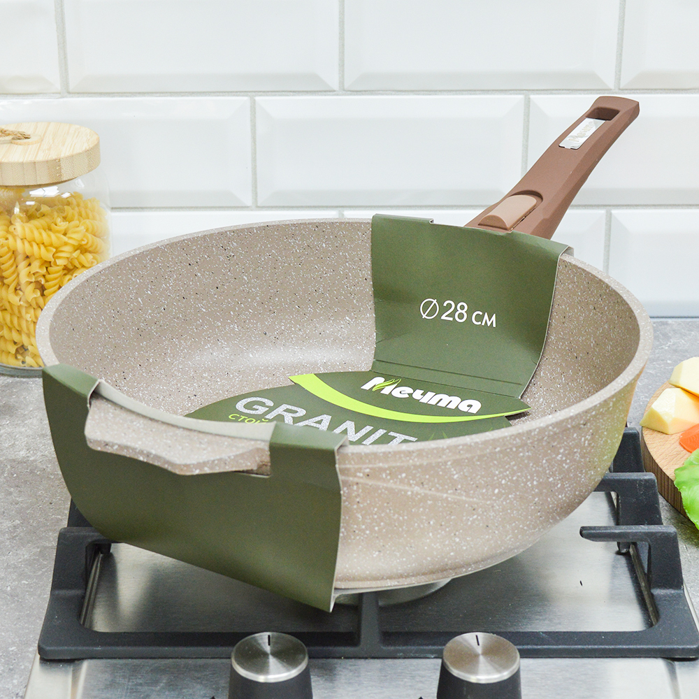 Сотейник 28см Гранит brown со съемной ручкой без крышки