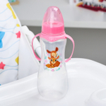 Бутылочка для кормления "Оленята: мамы и малыши"" 250 мл приталенная, с ручками   4644206