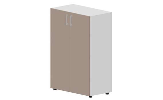 Шкаф 80х44х118см для документов (2 двери, 2 полки, ручки - алюминий)