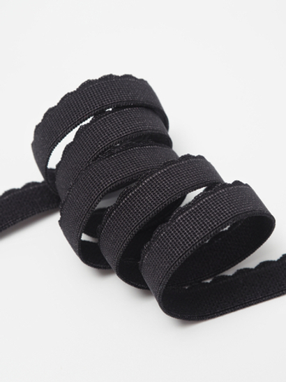 Резинка отделочная черная ажурная ширина 11 мм с учетом фестона