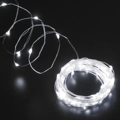 Гирлянда для улицы «Росинка» 10 м 100 ламп LED проволочн.пров, 8 реж.,IP-54, Белый (солнечная батарея)