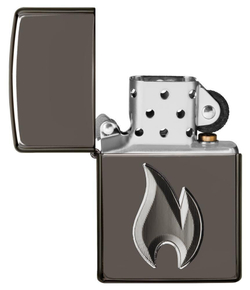 Зажигалка Armor™ High Polish Black Ice® Flame Design ZIPPO 29928