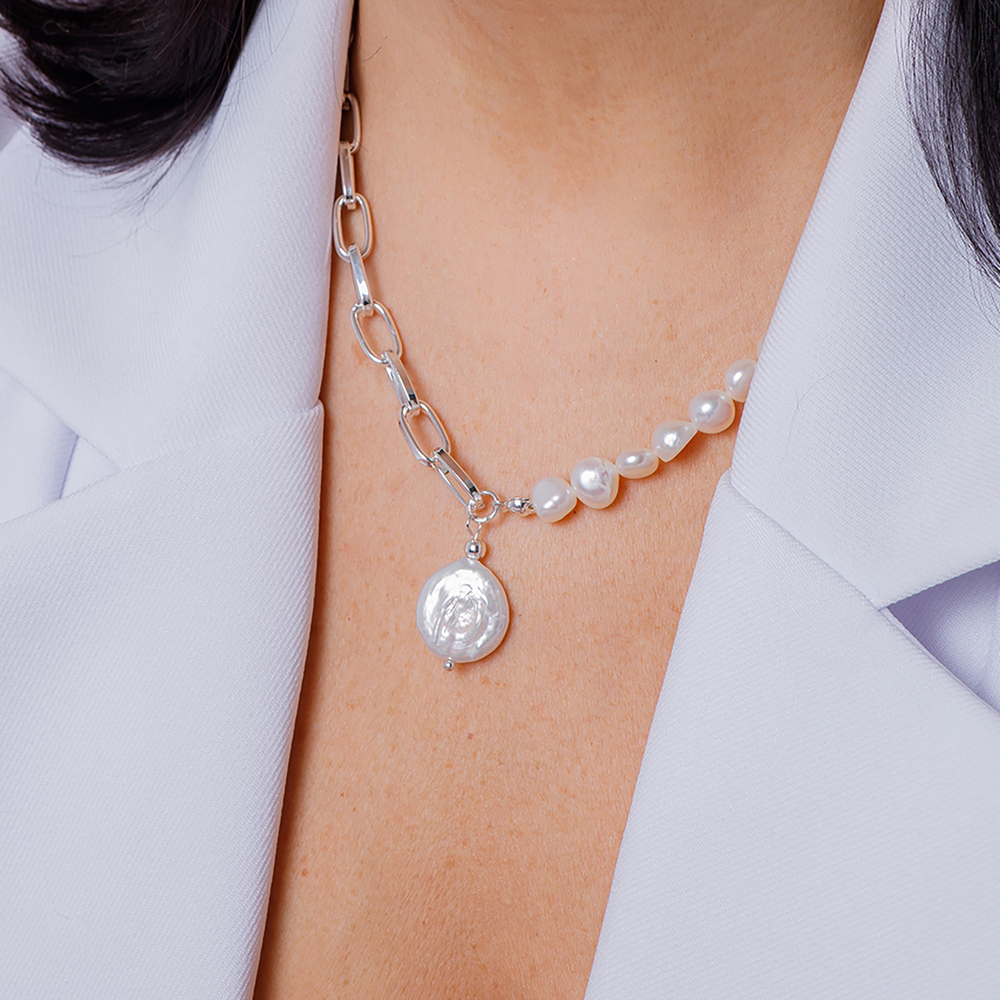 Колье Fiore Luna Pearle Half Сarabiner BL4504 S