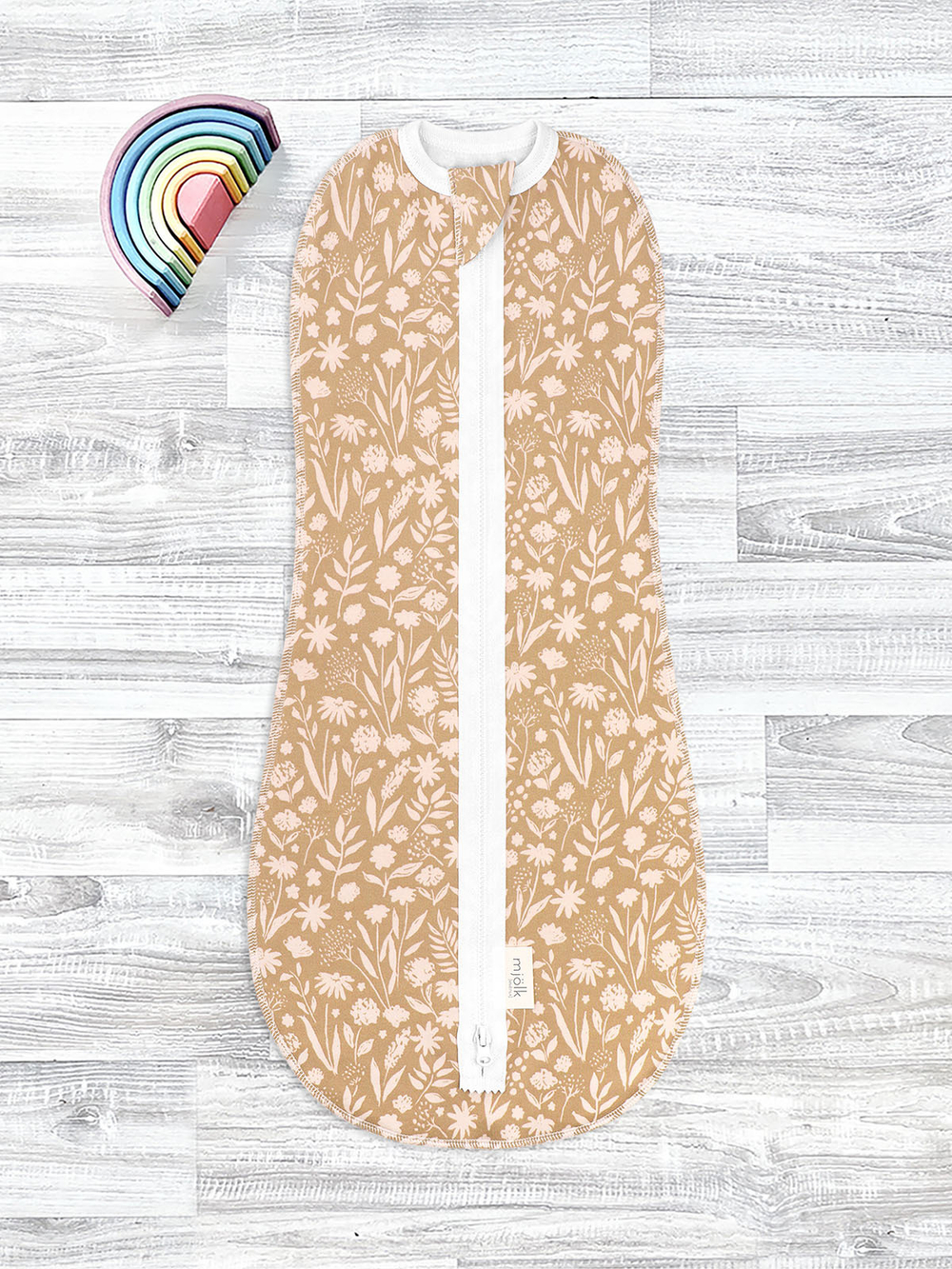 Пелёнка-кокон Mjölk Caramel Flowers, уценка