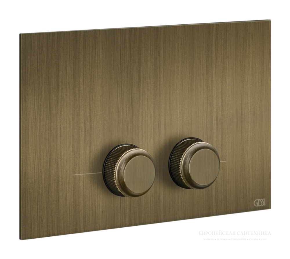Клавиши смыва Gessi Venti20, совместимость с Geberit Sigma 8 и Sigma 12, цвет Antique Brass
