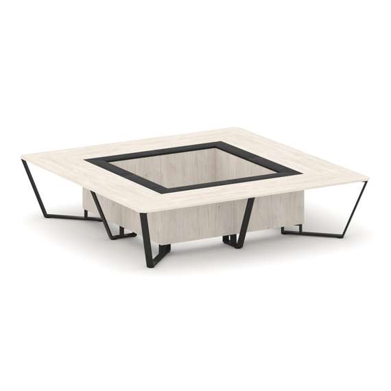 Steel Meet Стол переговорный квадратный KMK-PR.B.SP-16K Денвер Светлый/Графит Глянец/Металл Черный 3