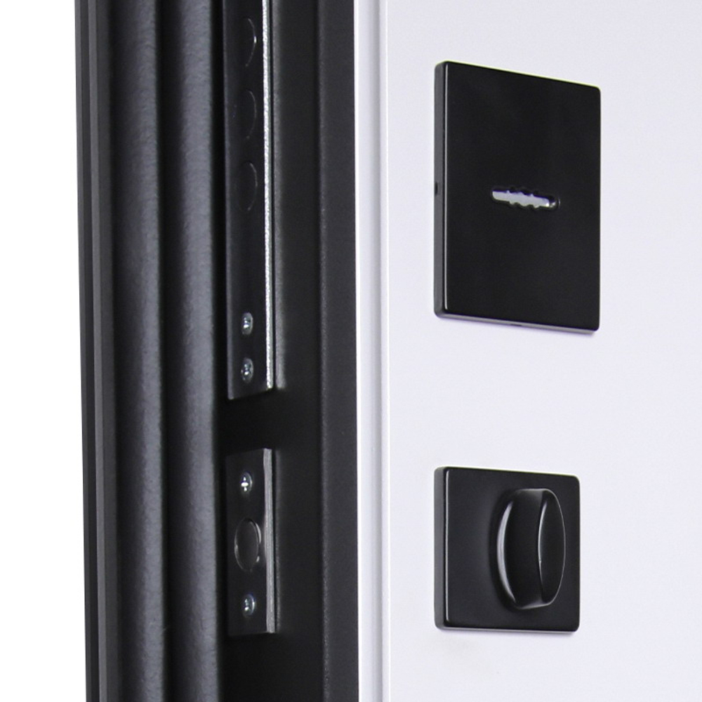 Стальная дверь "Silver" с зеркалом. Заказная модель.