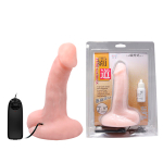 Телесный вибратор-реалистик 20см на плоской подошве Baile BW-008069Z