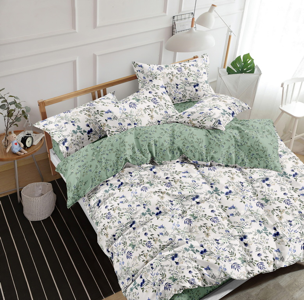 КПБ Дуэт с простыней на рез. 180х200 ПОПЛИН "П10"