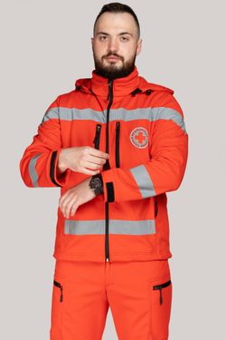 Куртка демисезонная мужская Скорая помощь MedicLine SOFTSHELL красная