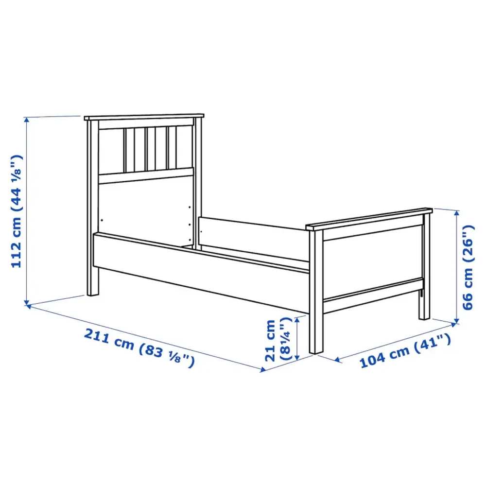 Каркас кровати - IKEA HEMNES, 200х90 см, белый, ХЕМНЭС ИКЕА