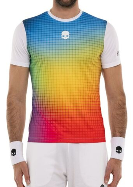 Мужская теннисная футболка Hydrogen Spectrum Tech T-shirt - white