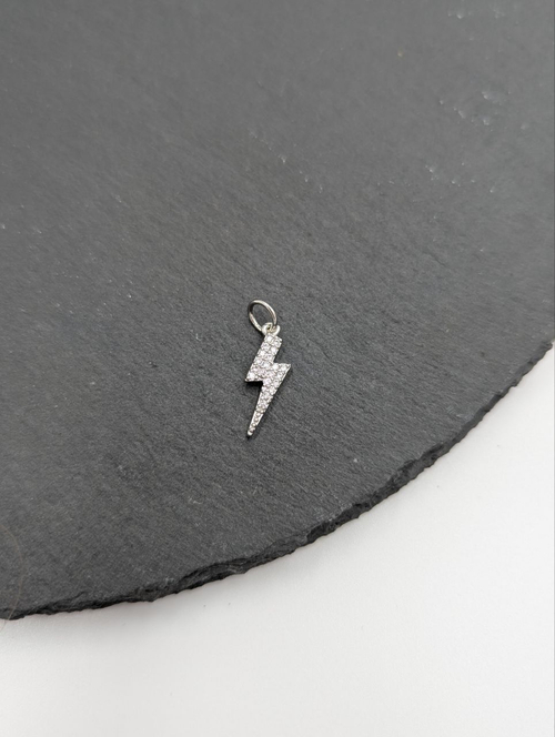 Подвеска молния с фианитами