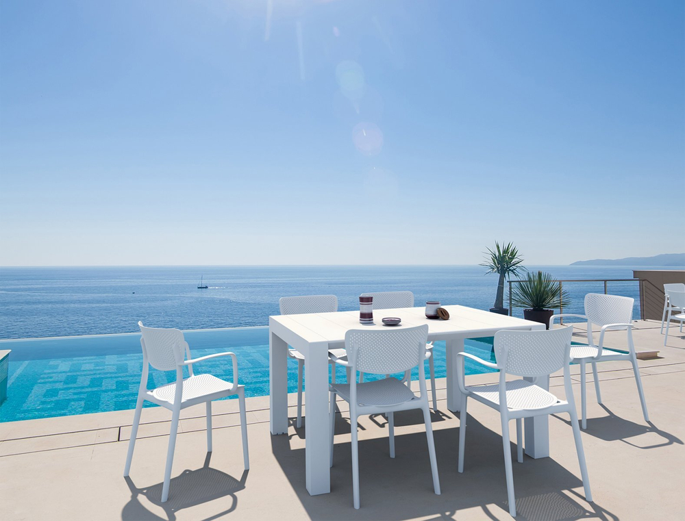 Стол пластиковый раздвижной Siesta ContractVegas Table, 1000-1400х1000х750 мм, белый