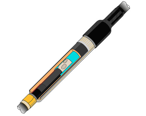 Муфта термоусаживаемая соединительная для одножильного кабеля с СПЭ-изоляцией, на напряжение до 10 кВ включительно ПСТ(с)-О-10-500...630