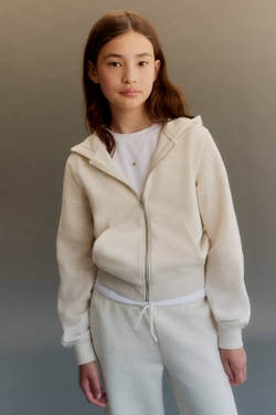 H&M Толстовка с капюшоном и застежкой-молнией, кремовый