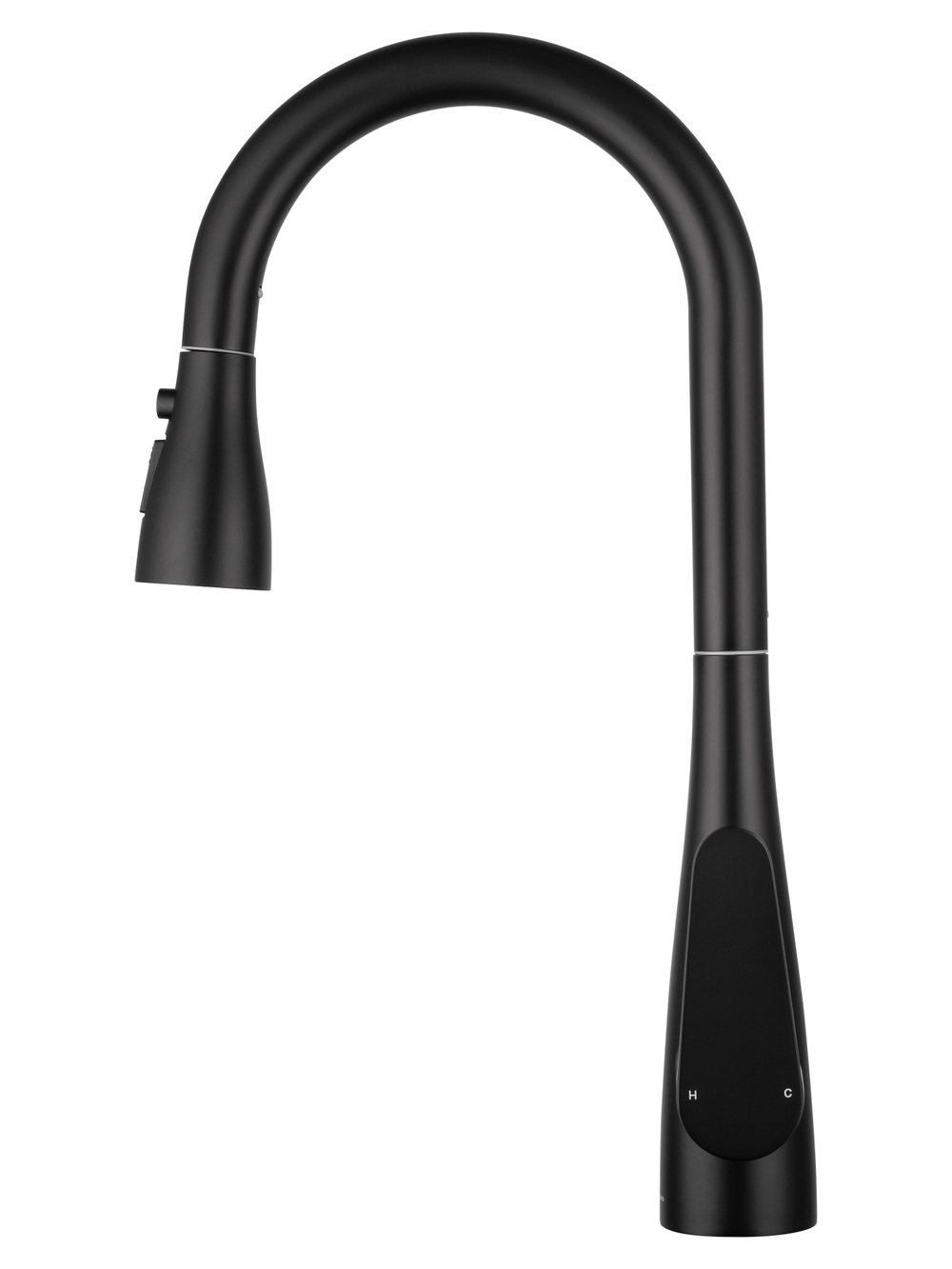 Смеситель для кухни с выдвижным изливом WONZON & WOGHAND, Черный матовый (WW-121E201B-MB)