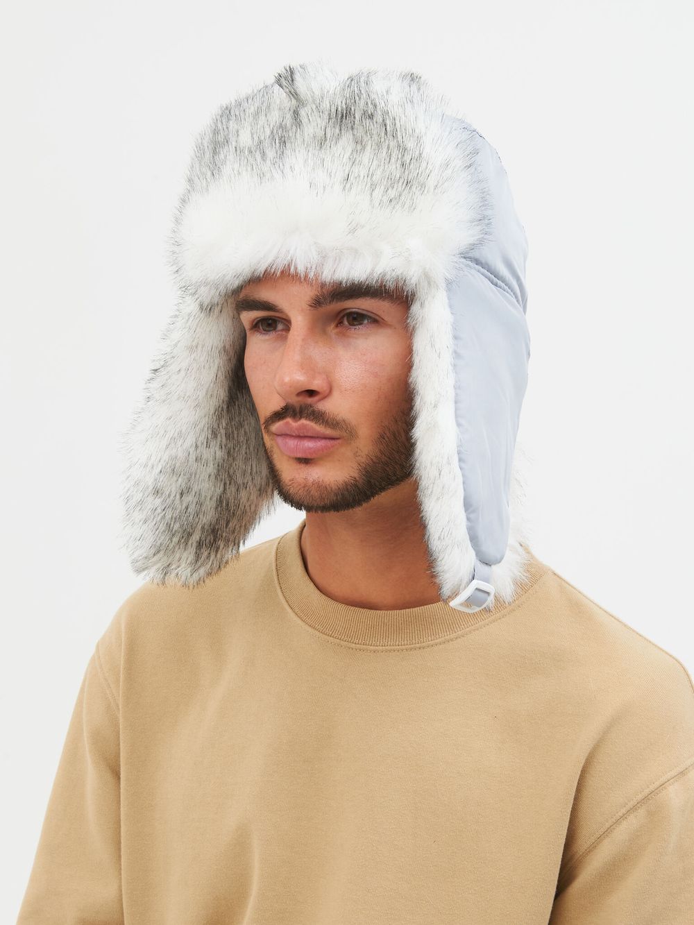 Шапка ушанка с маской Евро Волк Полярный ткань Taslan