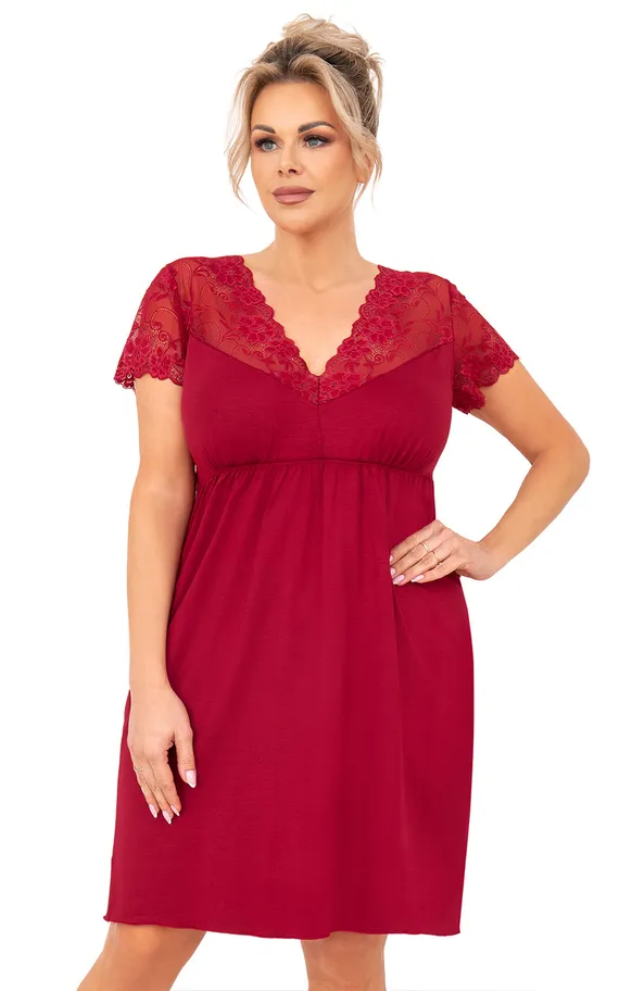 Livia nightdress plus Burgundy
