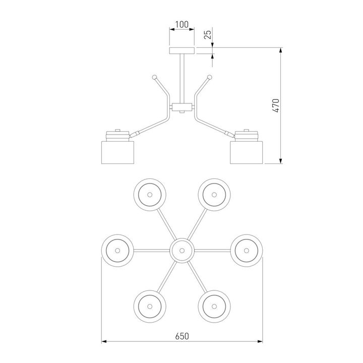 Потолочная люстра Eurosvet Batler 70133/6 черный