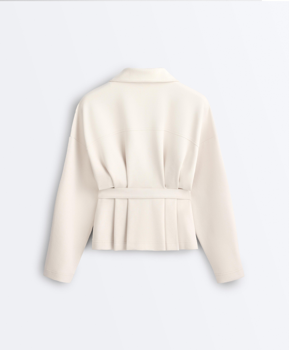 Oysho Куртка с ремнем, светлый серо-коричневый