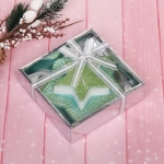 Свеча новогодняя «Звездопад» 10,5*10,5*3 см, зеленый