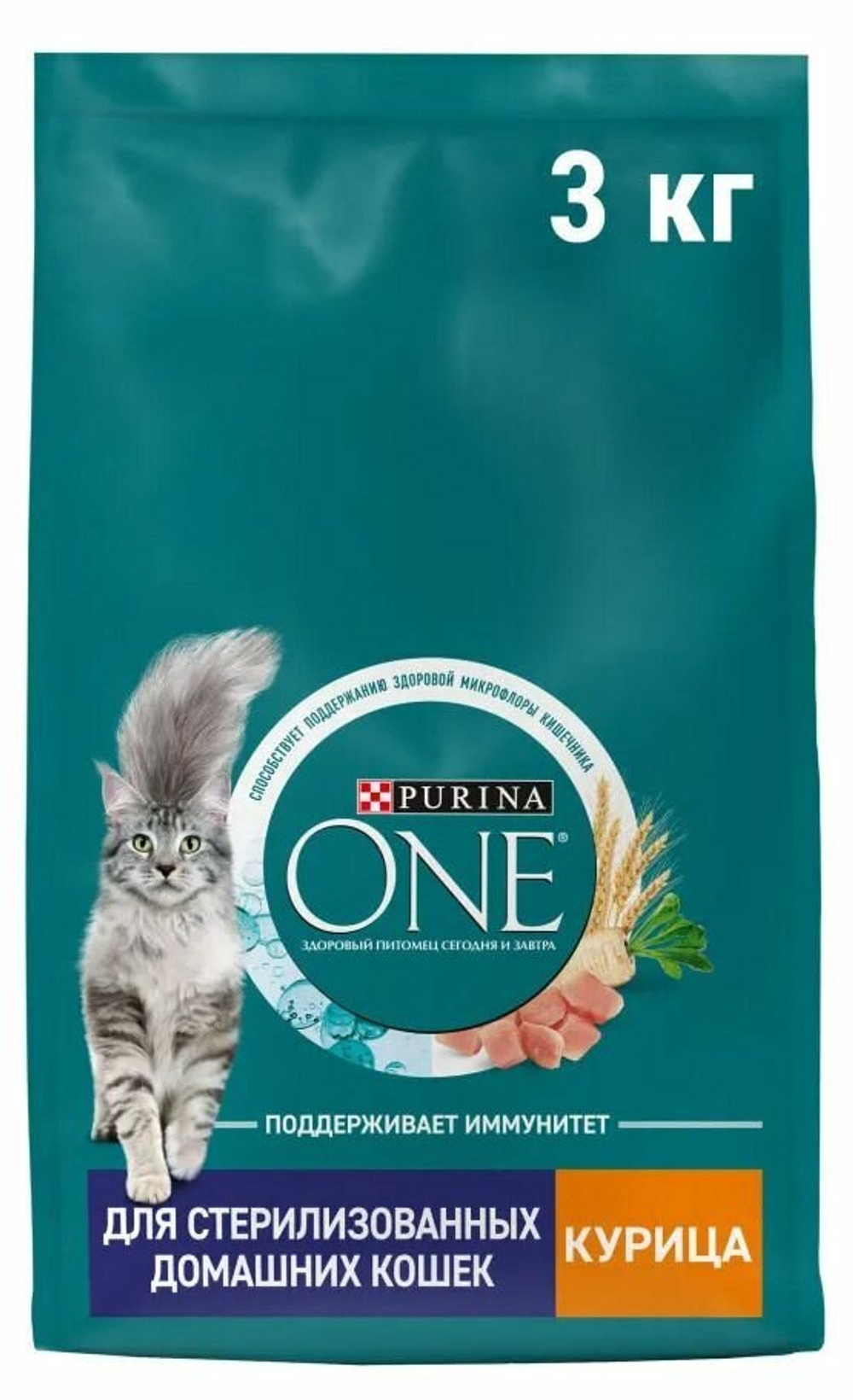 Сухой корм Purina ONE для стерилизованных домашних кошек с курицей 3кг