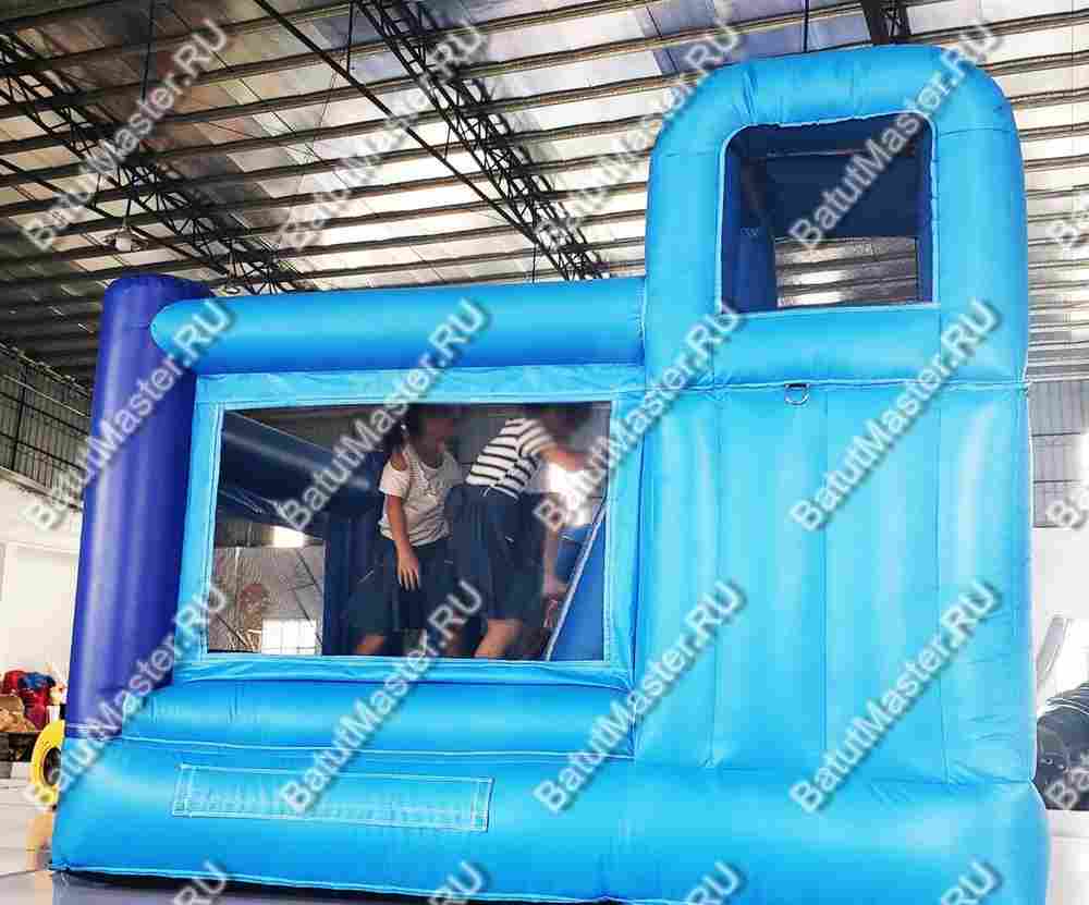 Детский надувной батут "Границы радости", синий, 3,5*3*3 м