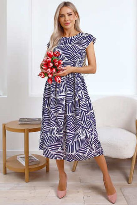 Платье Ольга (темно-синее/белое) П15885-45М LT Collection