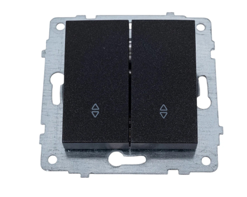 Выключатель 2-кл прох OVIVO 10А черный металлик 600-000217-211