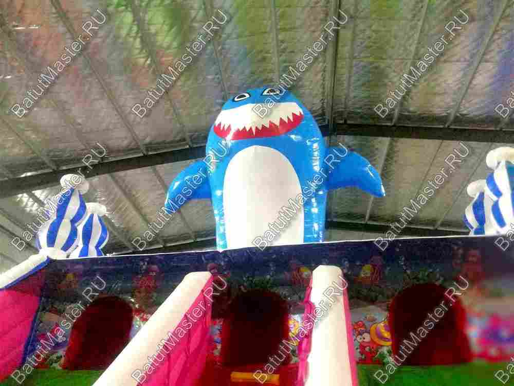 Батут с горкой "В гостях у моря" 12*6*6 м