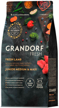Grandorf Fresh 10кг Holistic Junior Medium&Maxi Lamb&Sweet Potato Сухой корм для юниоров средних и крупных пород, свежее мясо ягненка с бататом