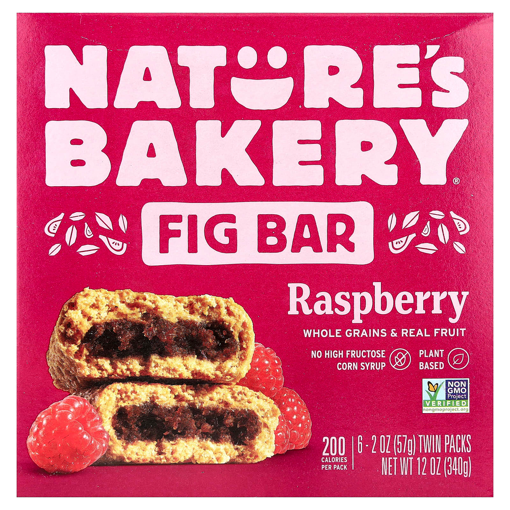 Nature's Bakery, Инжирный батончик, малина, 6 двойных пакетиков по 57 г (2 унции)