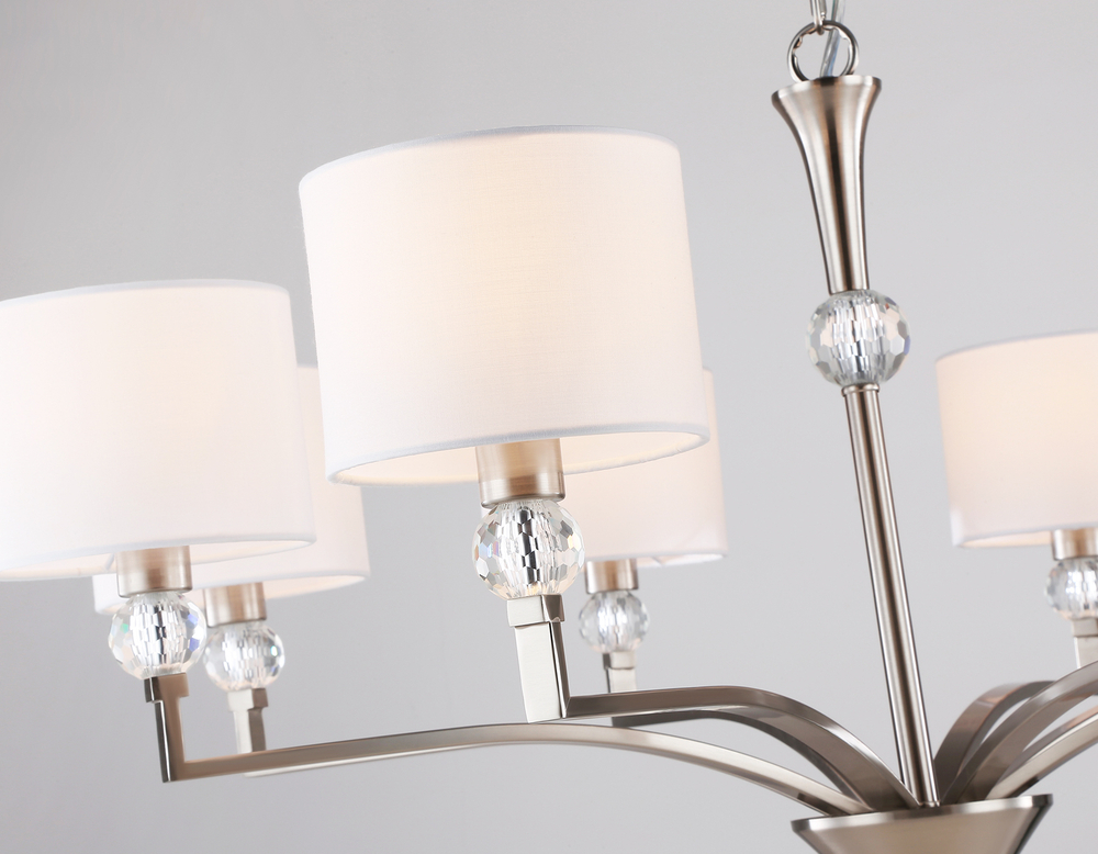 Светильник подвесной LH71123/8 SN/WH никель/белый E14/8 max 40W D840*880