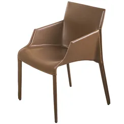 Стул с подлокотниками Morgan коричневая экокожа