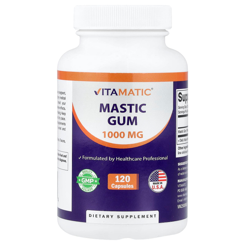 Vitamatic, мастиковая смола, 120 капсул (500 мг в каждой капсуле)