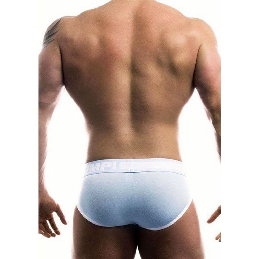 Мужские трусы брифы голубые с белым Pump SkyBlue - white Brief H69