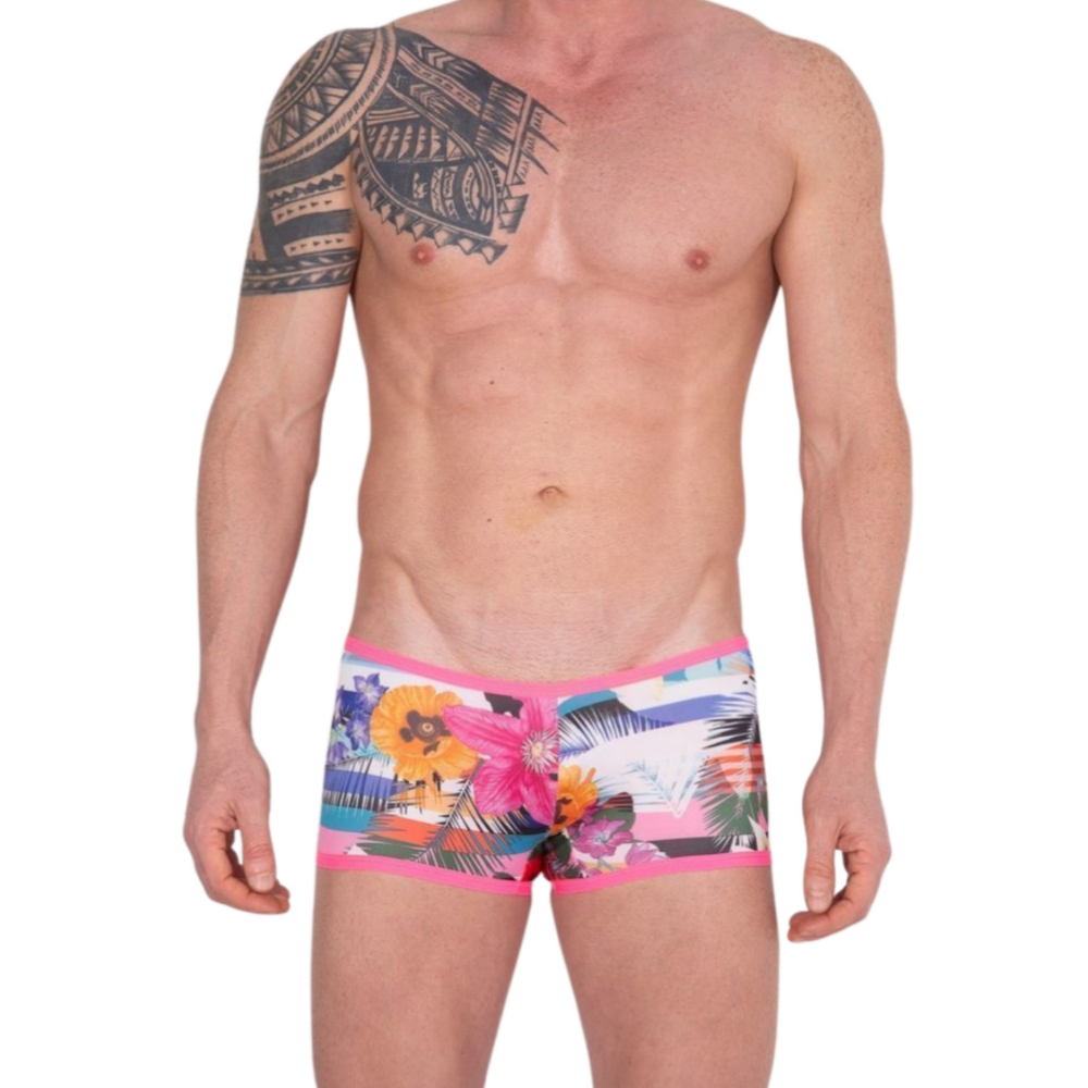 Мужские трусы боксеры розовые с разноцветным принтом Cosmos Colors FR30_PBW