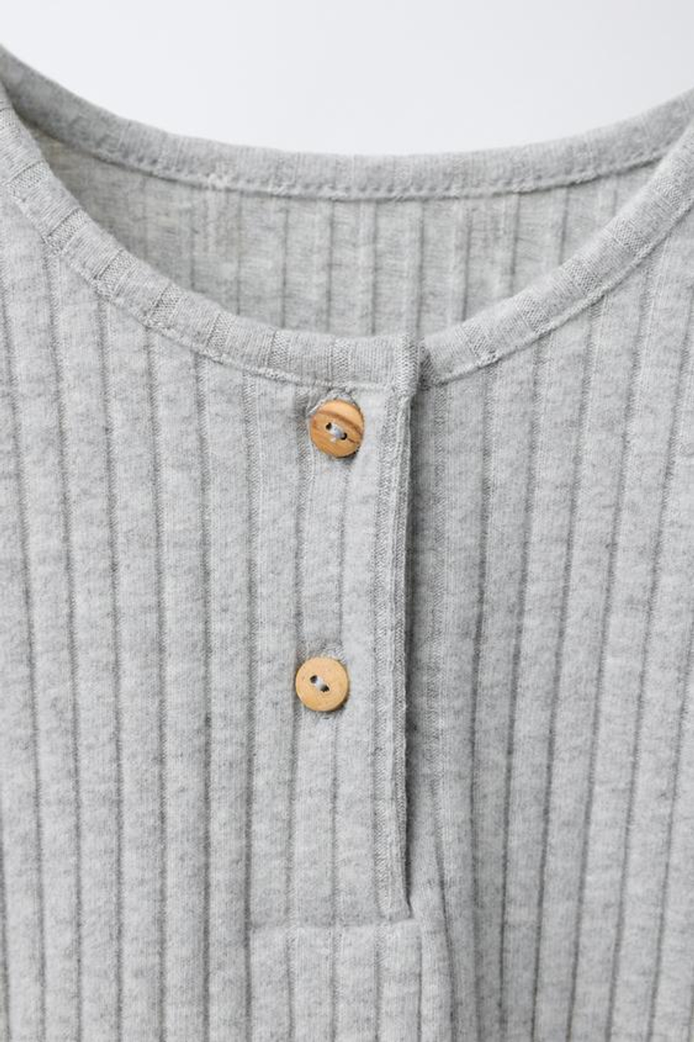 ZARA БОДИ В РУБЧИК ИЗ МЯГКОЙ ТКАНИ, СЕРЫЙ