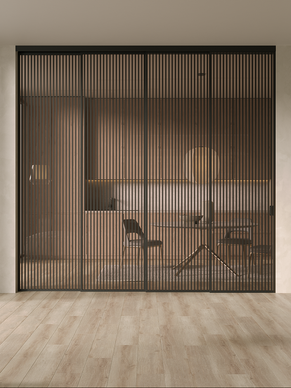 Раздвижная алюминиевая перегородка Minoli Split 16