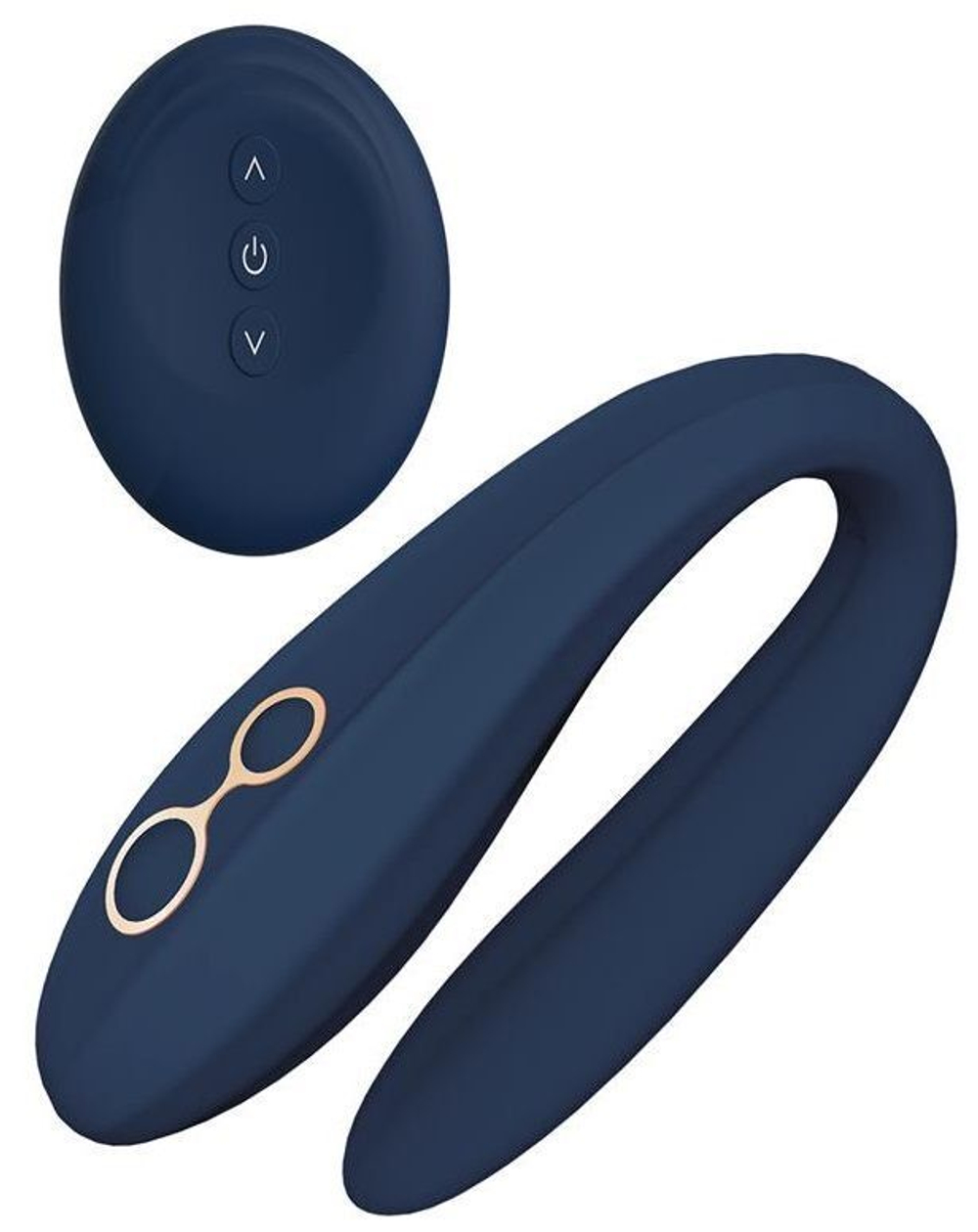 Синий вибратор для пар Ares с пультом ДУ (Цвет: синий)