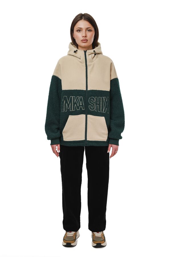 Худи Little Lamb Zip песочный/зеленый - фото 3