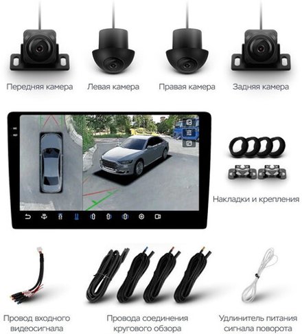 Магнитола для KIA Soul 3 2019+ - FarCar BX1214M-360 монитор 9.5" 2K QLED на Android 13, 6Гб+128Гб, CarPlay, 4G SIM-слот, 4 камеры в комплекте