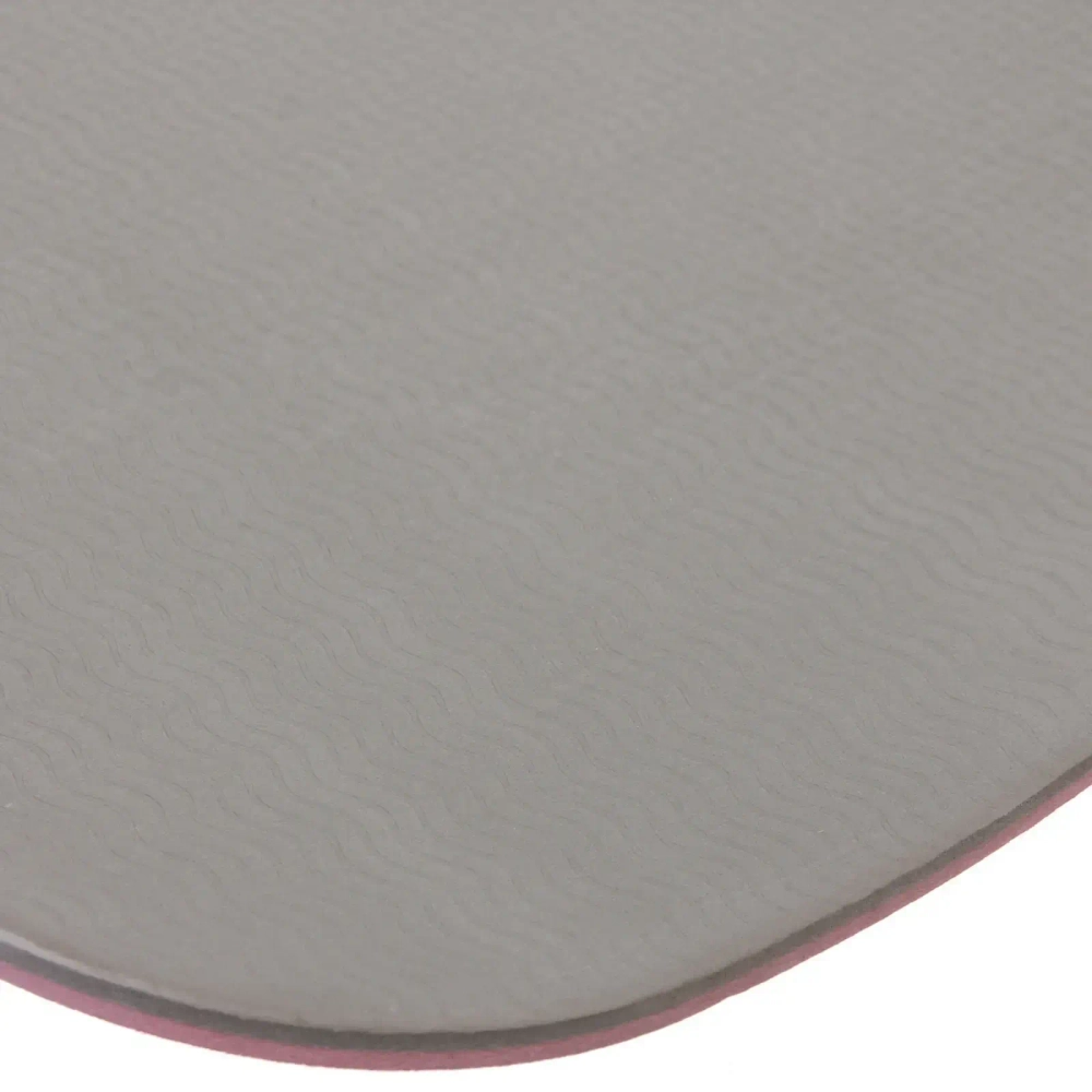 Коврик для йоги 6 мм 183х80 см «Энергия» 2х сторонний TPE, розовый/серый