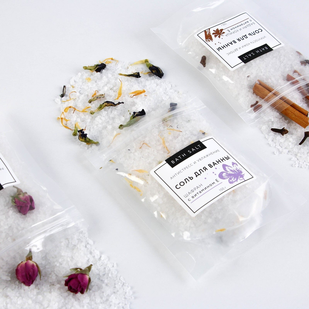Соль для ванны «Расслабление и омоложение» с бутонами роз - 150 гр.